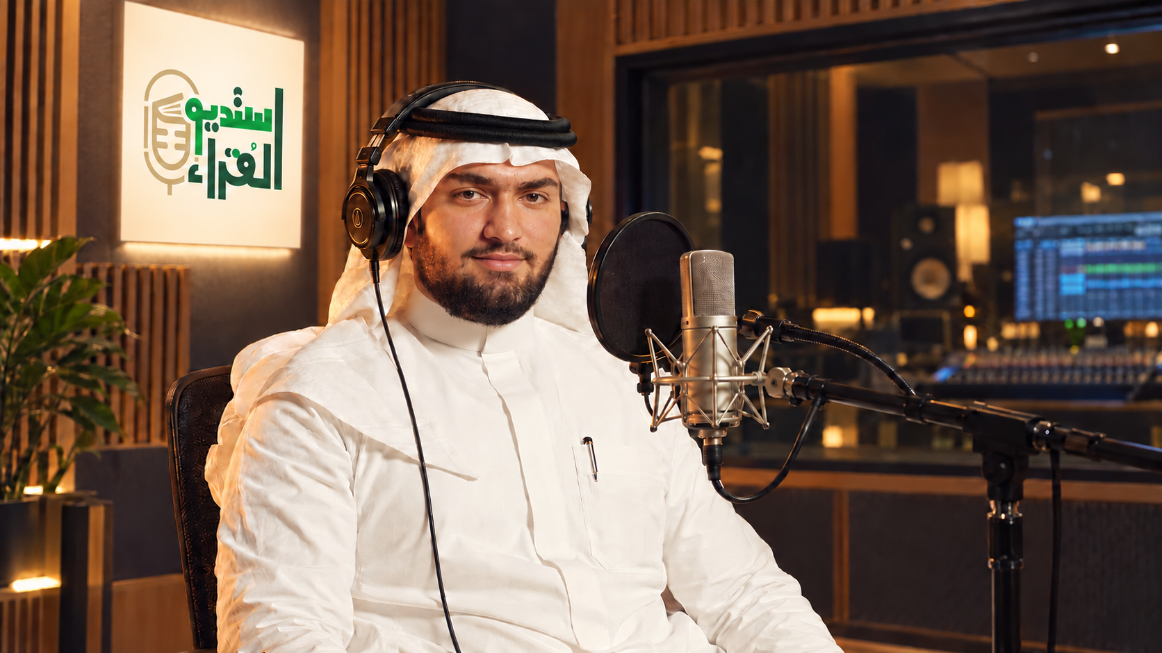 القارئ أسيد فتني يشرع في تسجيل المصحف المرتل بـ "استوديو القراء"